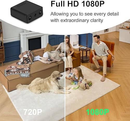 Miniatura 5 de Mini cámara espía oculta - Cámaras pequeñas para interiores Espias Ocultas, cámara de niñera para el hogar o el dormitorio, admite tarjeta SD y