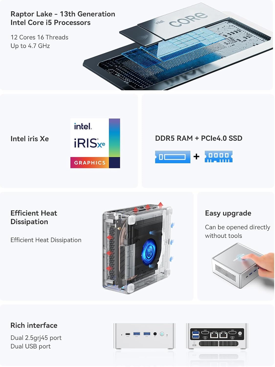 MINISFORUM Mini PC con Windows 11 Pro EliteMini HX90 AMD Ryzen 9 5900HX Mini, 32 GB RAM 512 GB