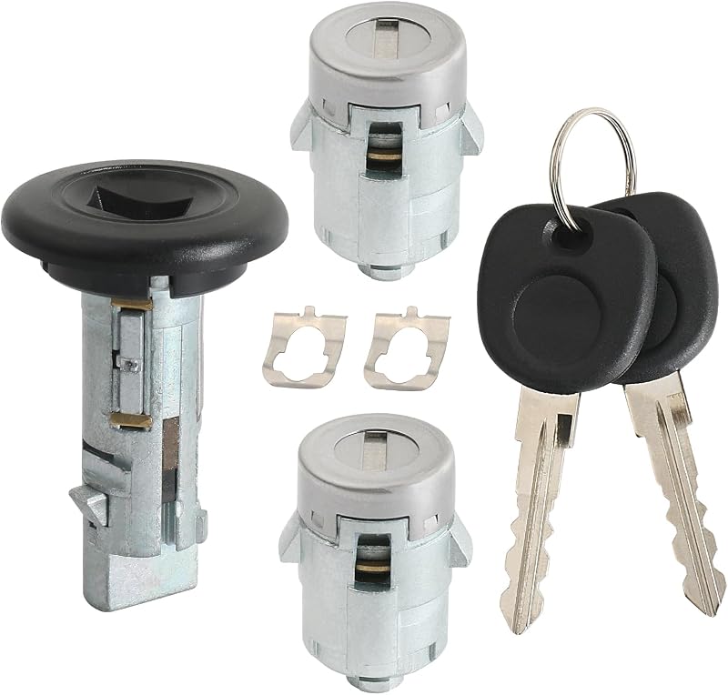 Door Lock & Ignition Switch Lock Cylinder w/Keys Compatible with 2001-2007 Classic Chevrolet Chevy Silverado/GMC Sierra 1500 2500 3500 Avalanche Suburban Tahoe Yukon Escalade