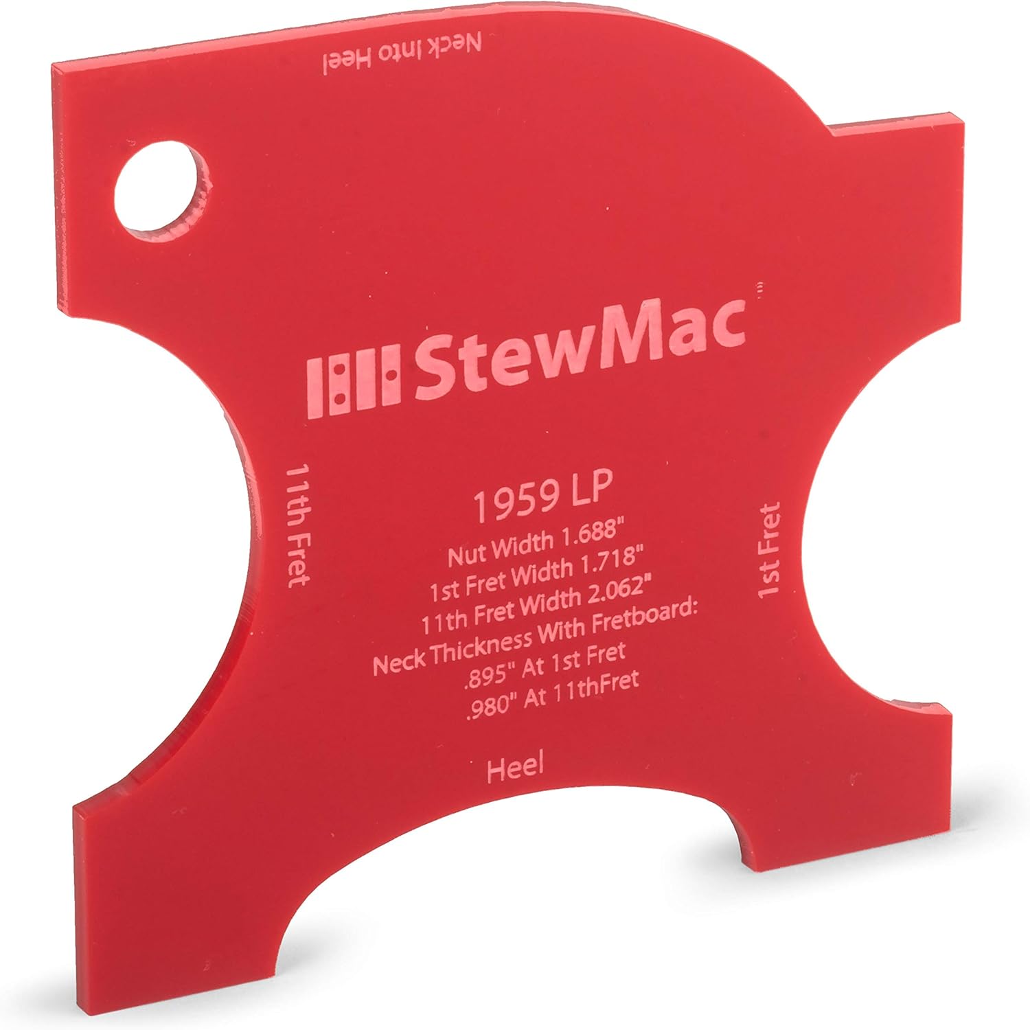 StewMac Neck Shaping Templates for Electric Guitar, for 1959 Les Paul Neck Profile