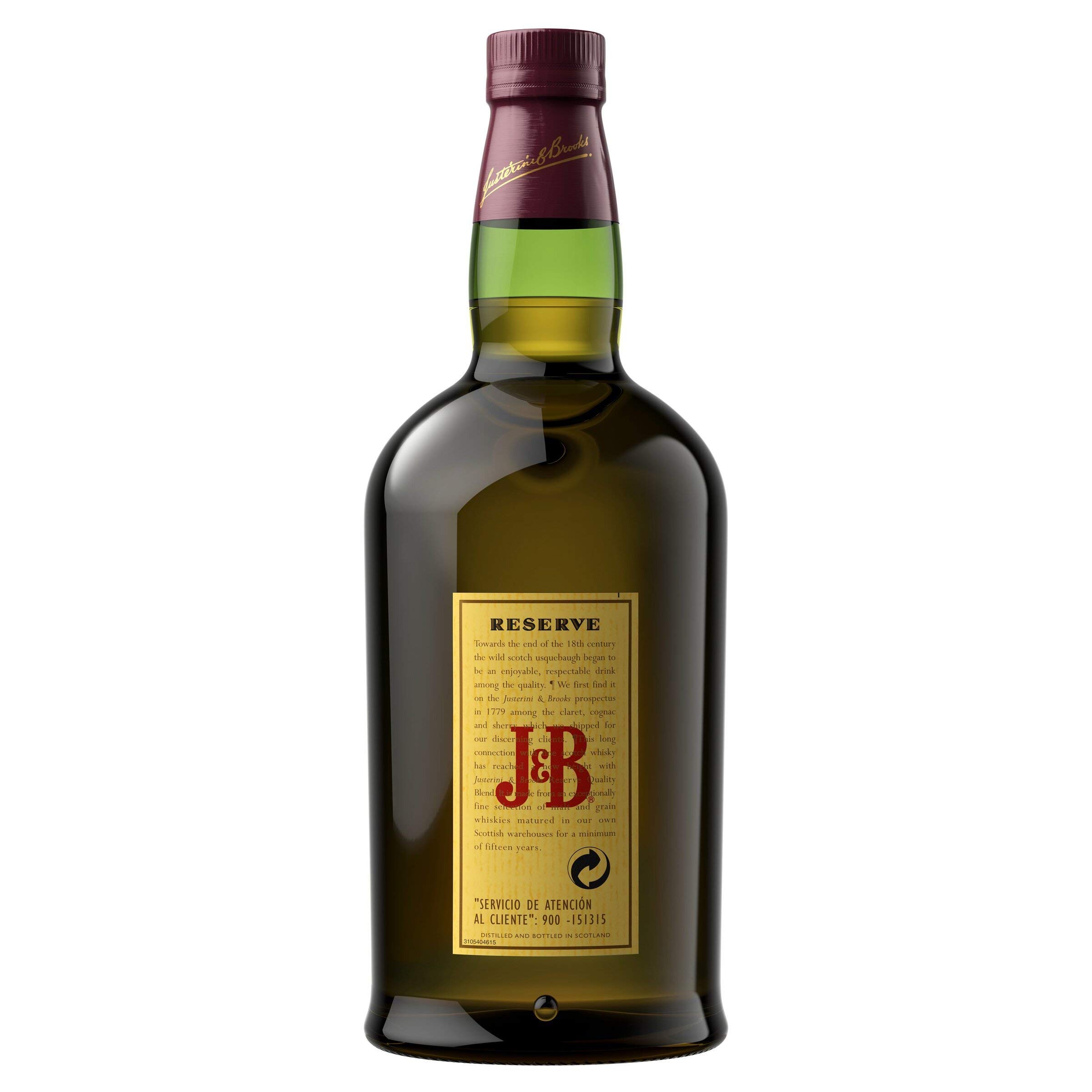 J&B Reserve Aged 15 Years, whisky escocés blended, 700 ml