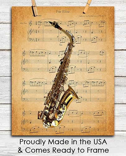 Miniatura 6 de Póster vintage de piel de saxofón Elise impresiones estéticas de arte de pared para baño, hogar, cueva de hombre, dormitorio, oficina y bar, idea