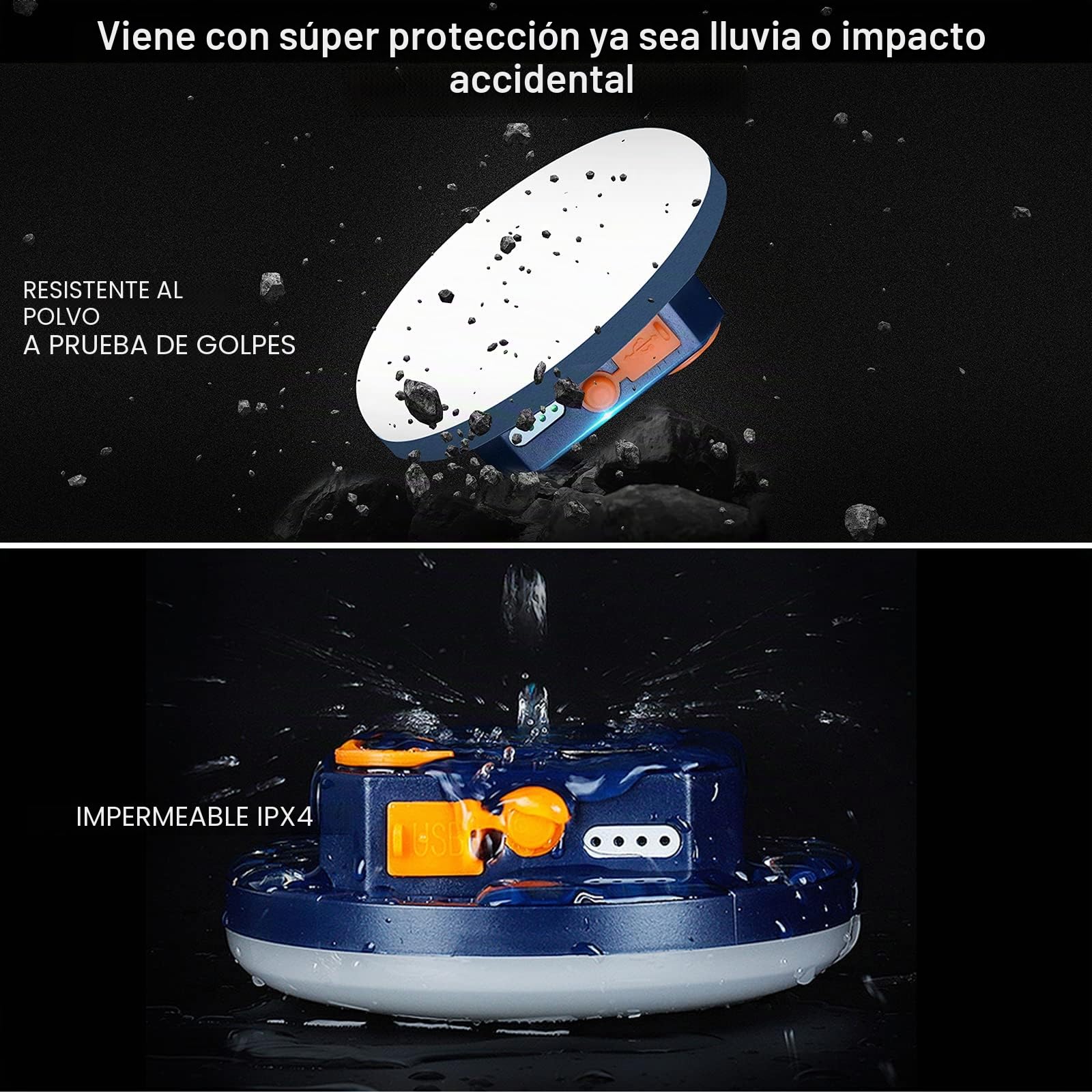 Linterna Camping LED, 5600mAh Power Bank Recargable Lámpara Camping ,2000LM Foco para Tienda, IP65 Impermeable Portátil Luz de Emergencia para Pesca,Senderismo,Apagón (15W)