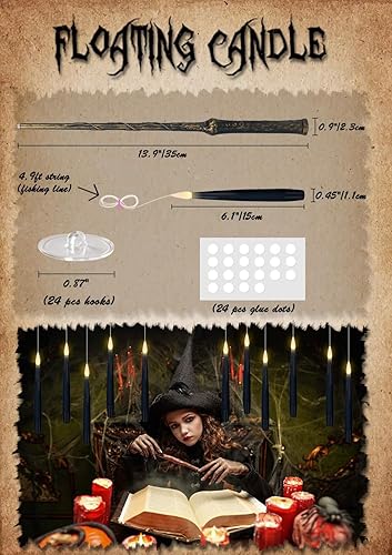 Miniatura 40 de GenSwin Velas cónicas negras sin llama parpadeantes con control remoto de 10 teclas, funciona con pilas, velas LED cálidas con mecha 3D para negro