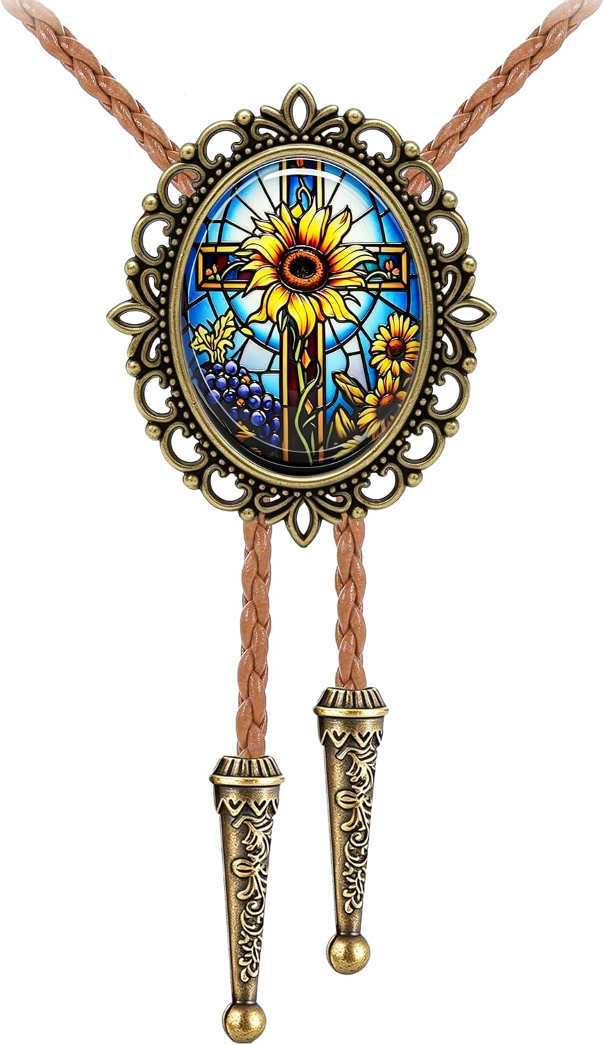 Jeilwiy Bolo Tie for Men Western Cowboy Gothic Bolo Tie Necklace Halloween