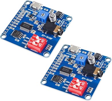 2PCS Voice Playback Module MP3 Player UART I/O Trigger Amplifier Class D 5W 8M Storage DY-SV8F Flash SD/TF Card