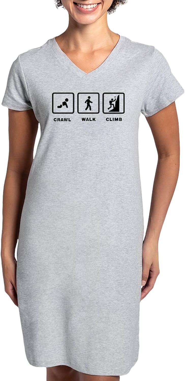 CafePress Mountain Climbing Women's Nightshirt, Soft Long Pajama Shirt, Cotton PJs/Pyjamas