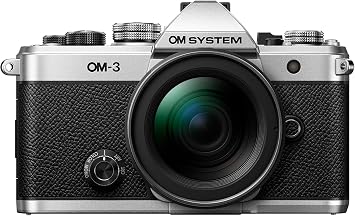 OM SYSTEM OM-3 Mirrorless Camera - Silver, 20 MP Sensor with 12-45mm PRO
