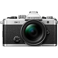 OM SYSTEM OM-3 Fotocamera Mirrorless Argento con Obiettivo 12