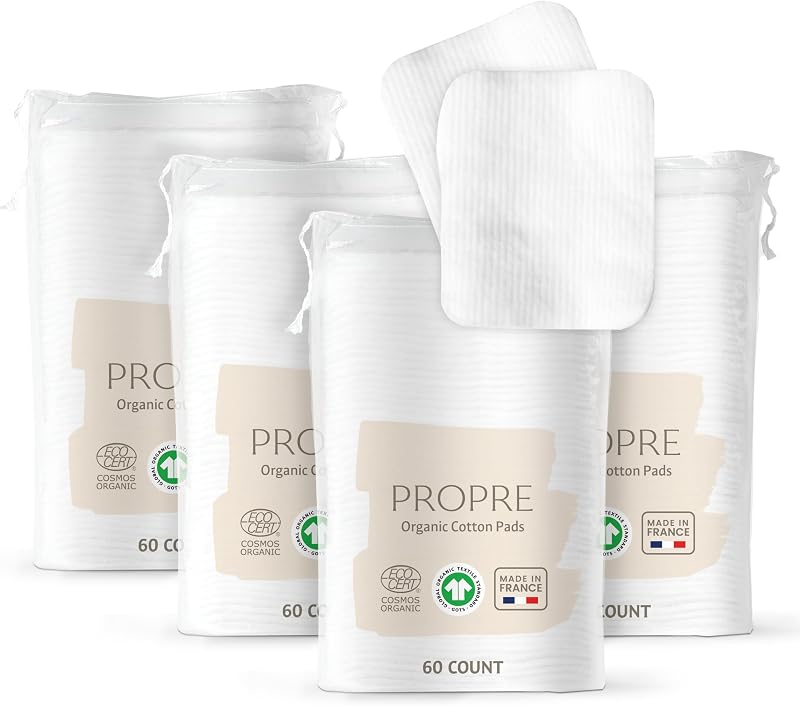 Propre Discos de Algodão Orgânico Baby XL, Pacote com 4, 240 unidades