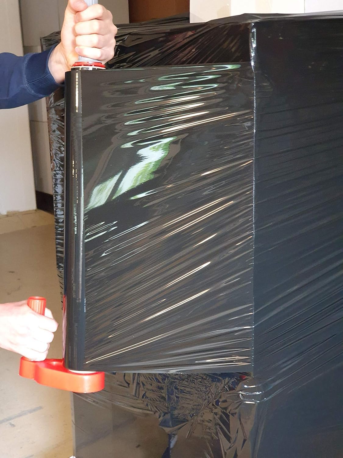 6 x Stretchfolie 50cm 1,5 kg 23my (schwarz) Wickelfolie, Packfolie, Folie für Möbel und Umzug