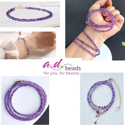 Miniatura 4 de AD Beads Piedra preciosa natural de corte de diamante microfacetada redonda tamaño bebé pequeño 0.157 in redondo pequeño para bricolaje collar