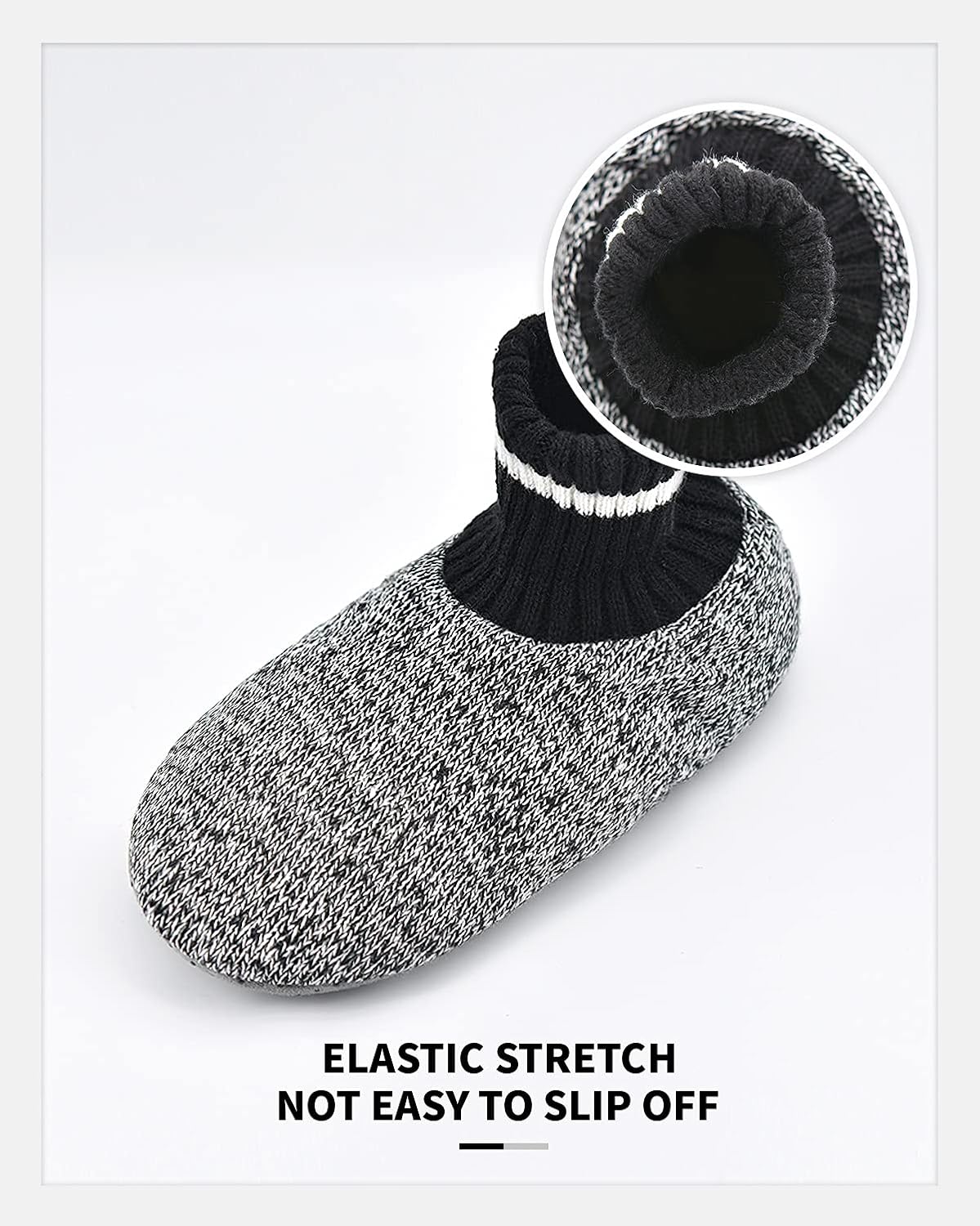 Panda Bros Slipper Socks Soft Cozy Thick House Indoor Boot Sock Shoes with Anti-Skid Bottom Soles for Men's