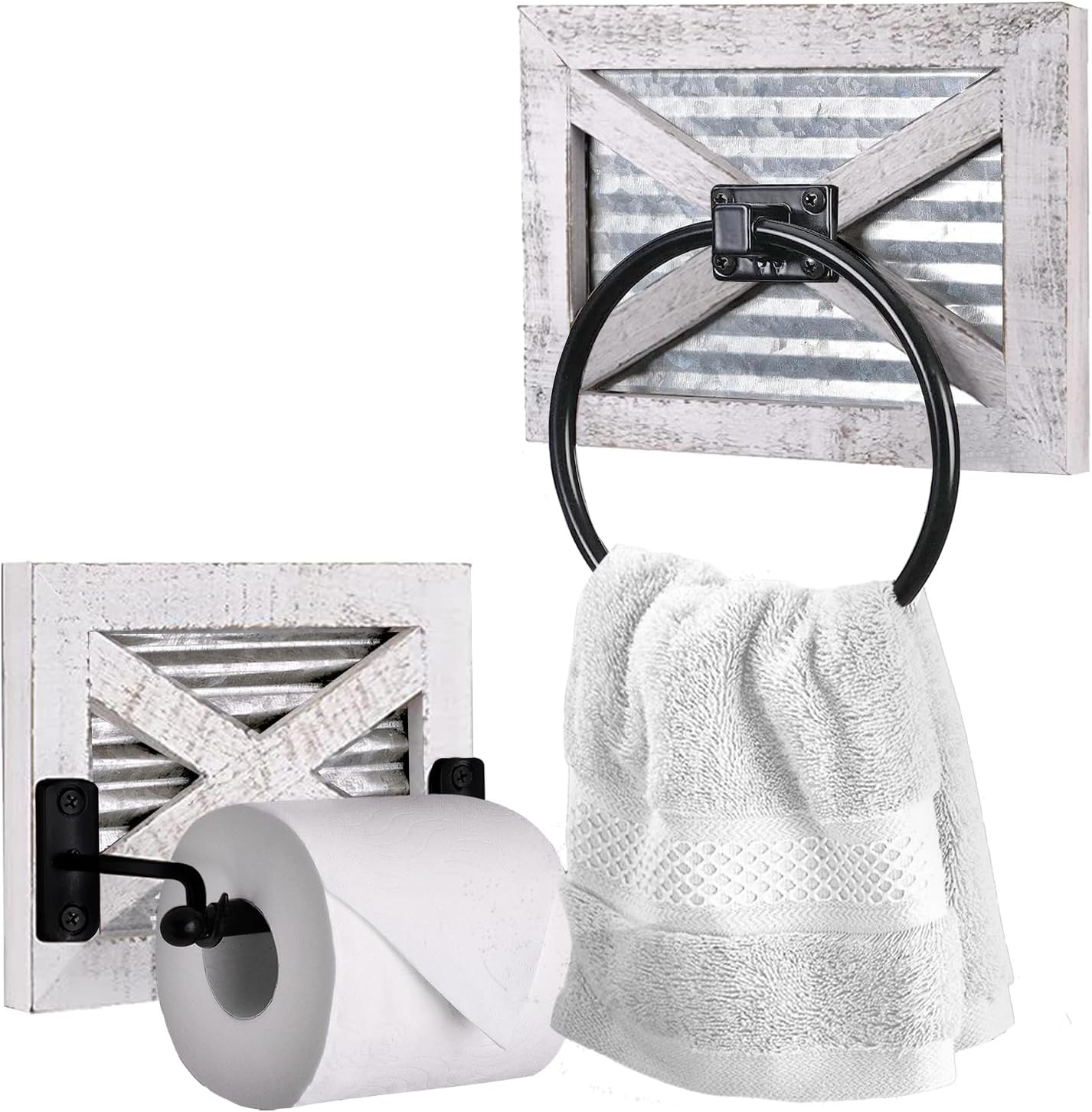 Autumn Alley Farmhouse Toilet Paper Holder & Basket Set - White ...