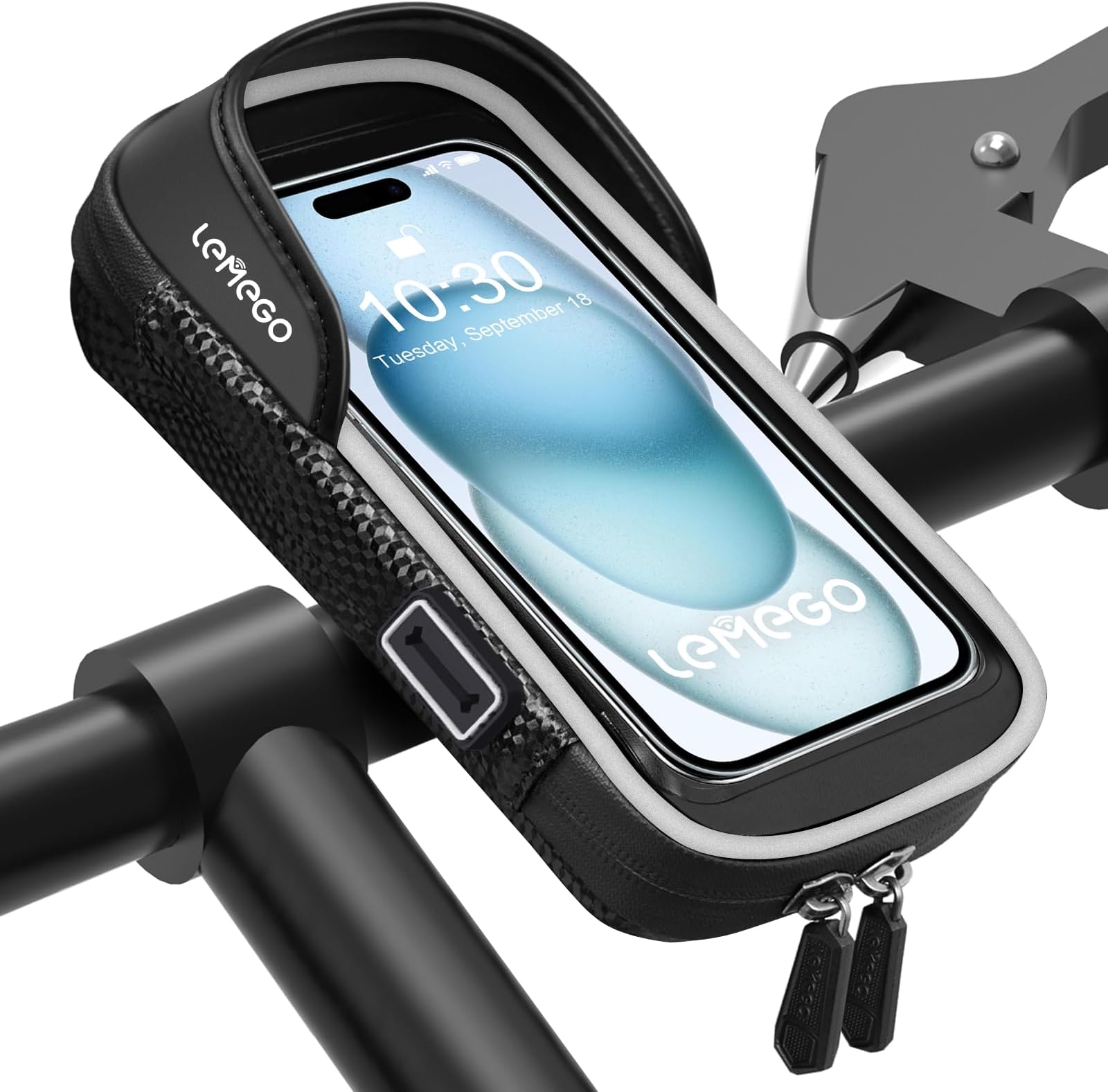 Sacoche Guidon Trotinette Électrique 2L Avec Porte-Bouteille & Support Téléphone