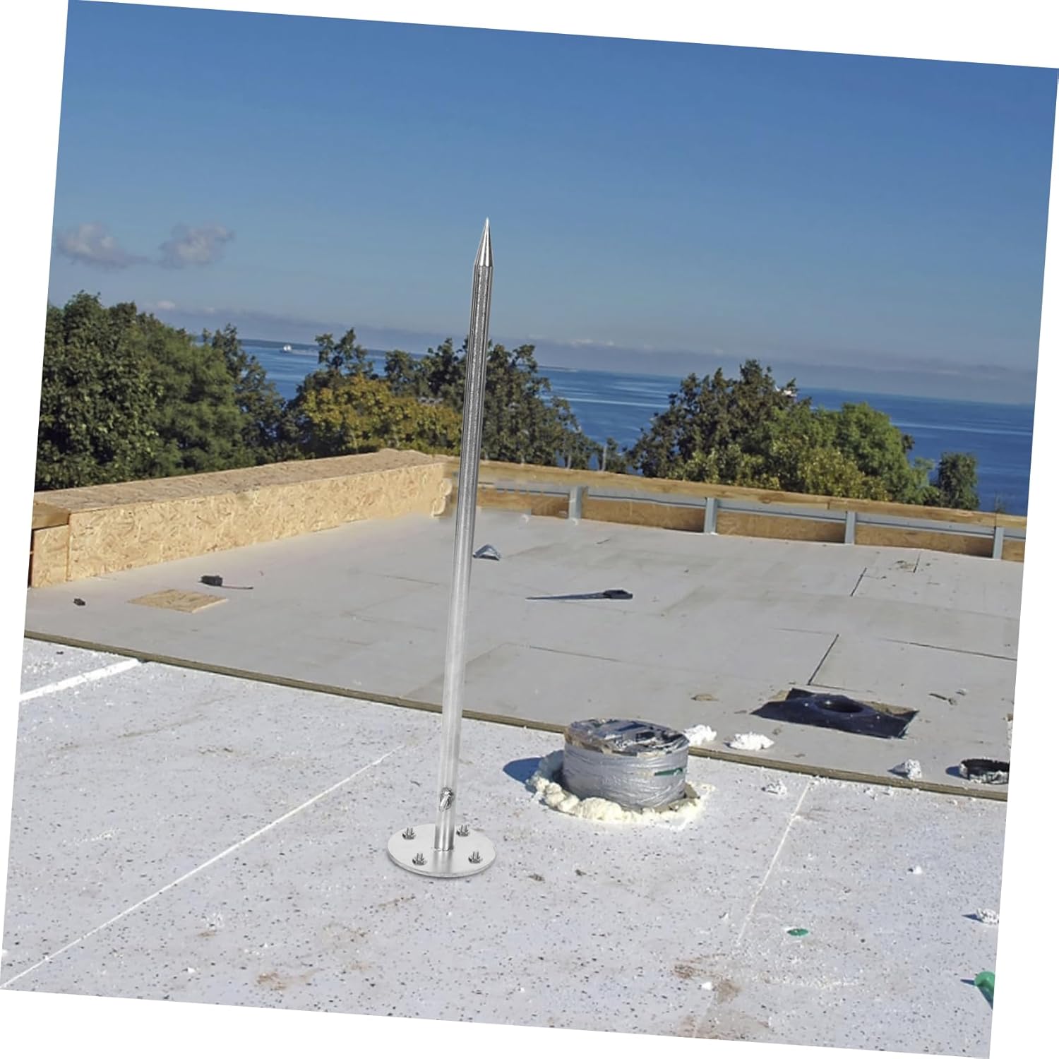 UPKOCH Stainless Steel Protection Rod for Outdoor Roofs and Gardens Safety Device for House Tower and Villa Roofs Reliable Thunderstorm Defense Versatile Pole