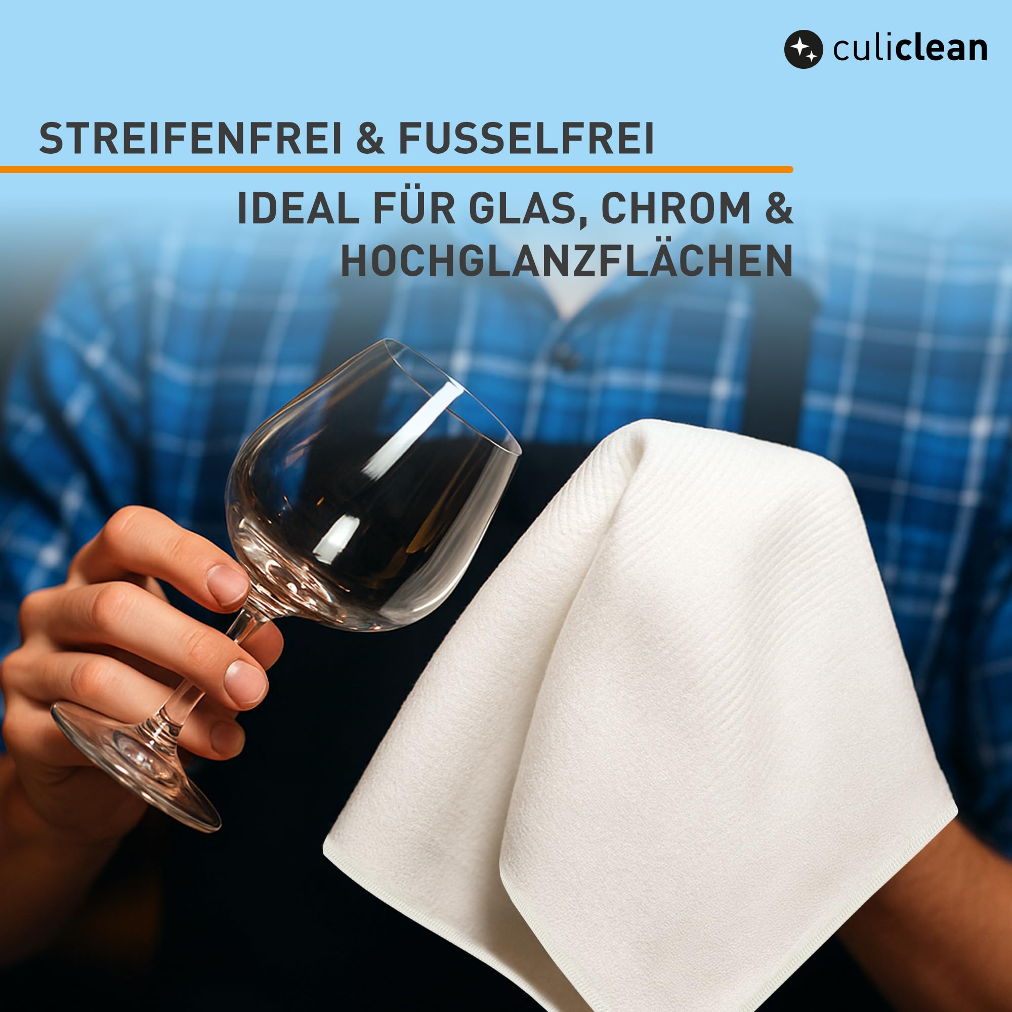 culiclean Mikrofasertücher Auto – extrem saugfähig, Weiß, 50x70, 20x | Microfasertücher, Putztücher, Küchentücher, bis 95°C kochfest waschbar, trocknergeeignet