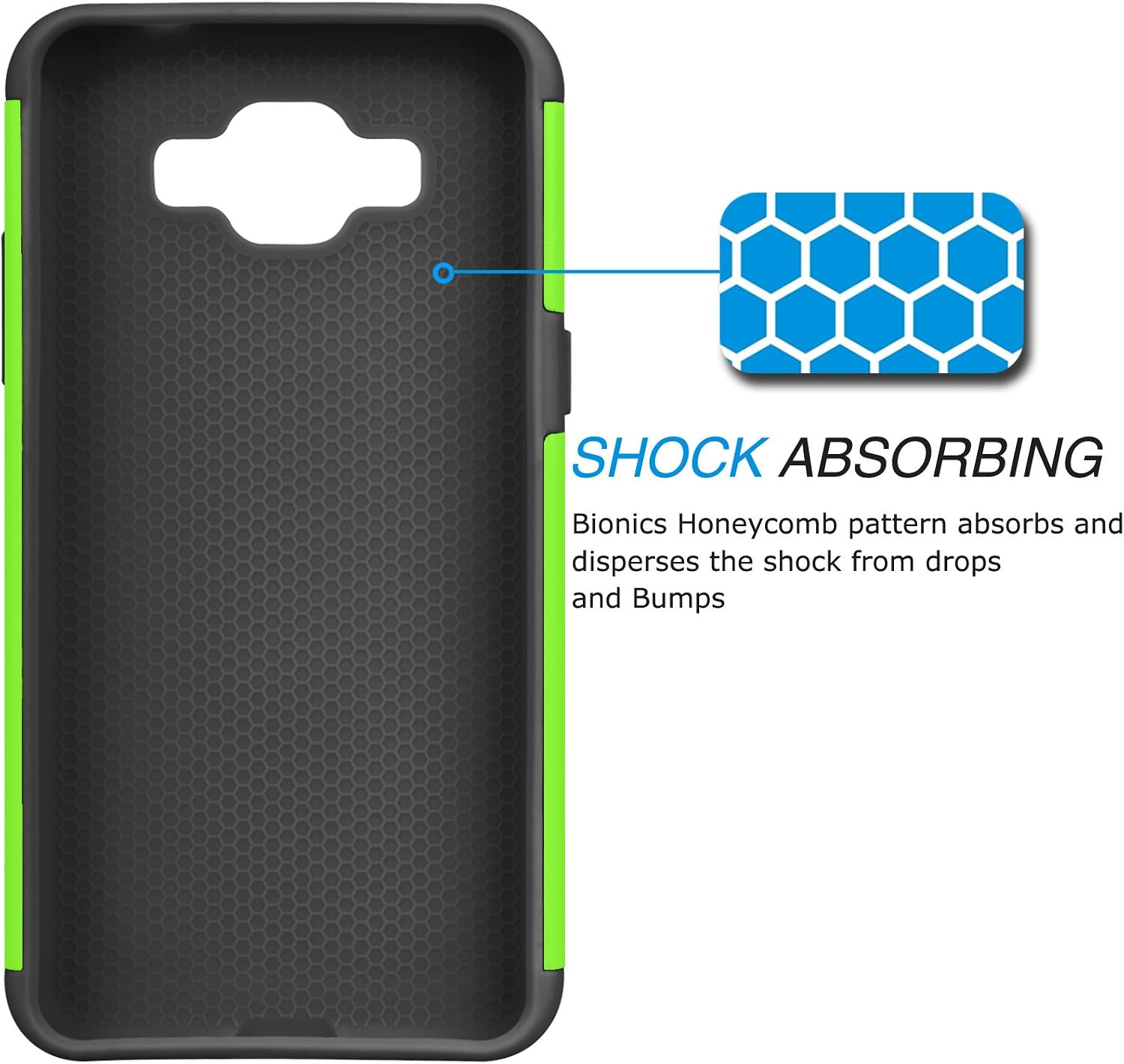 Tekcoo Grand Prim Case/Galaxy Go Prim Case, [Tmajor] Shock Absorbing [Green] Hybrid Rubber Plastic Defender Rugged Slim Hard Protective Case Cover Shell for Samsung Galaxy Grand Prim/Go Prim