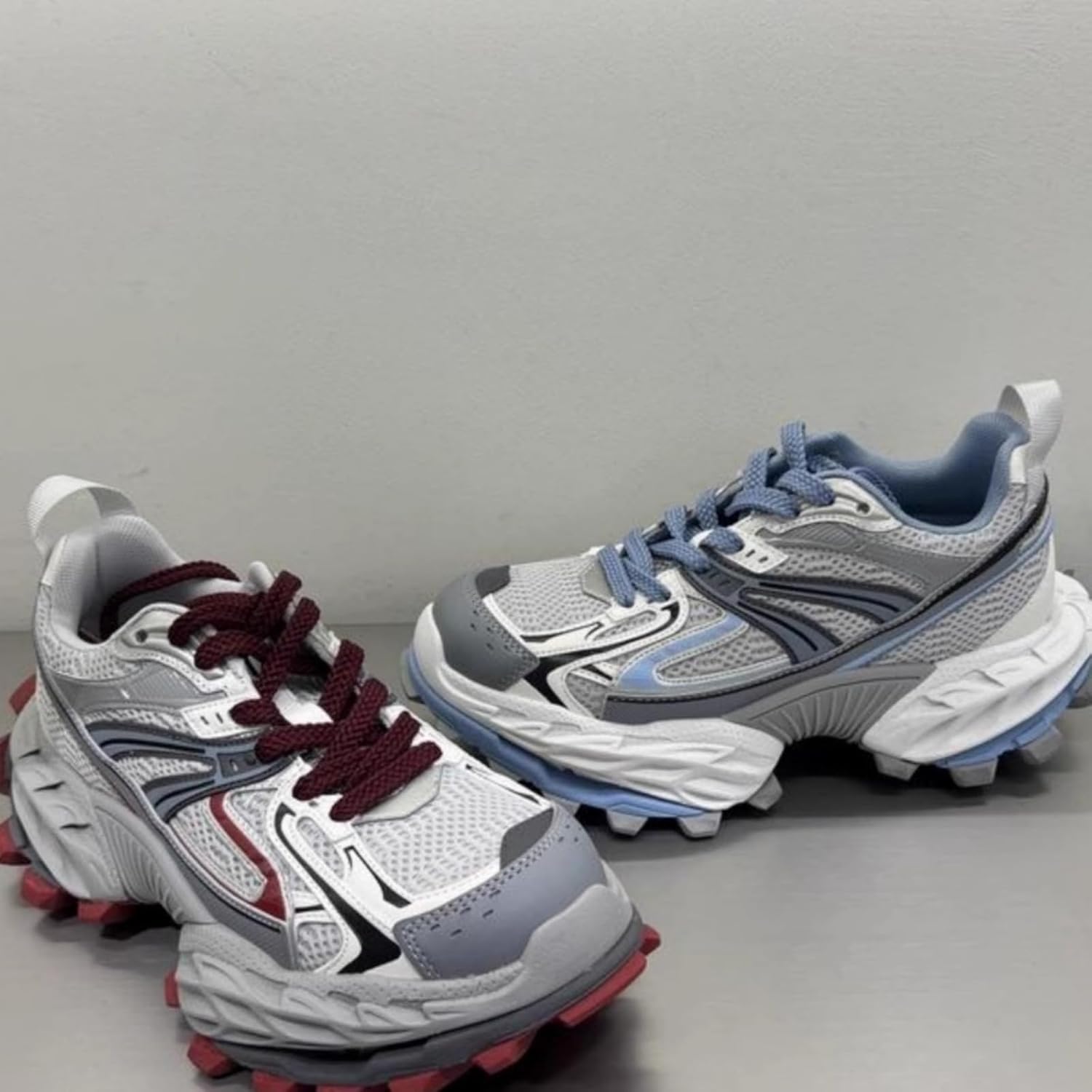 Men's Colorblock Chunky Platform Sneakers: Lace - Up, Non - Slip, Casual for Walking, Driving & Daily