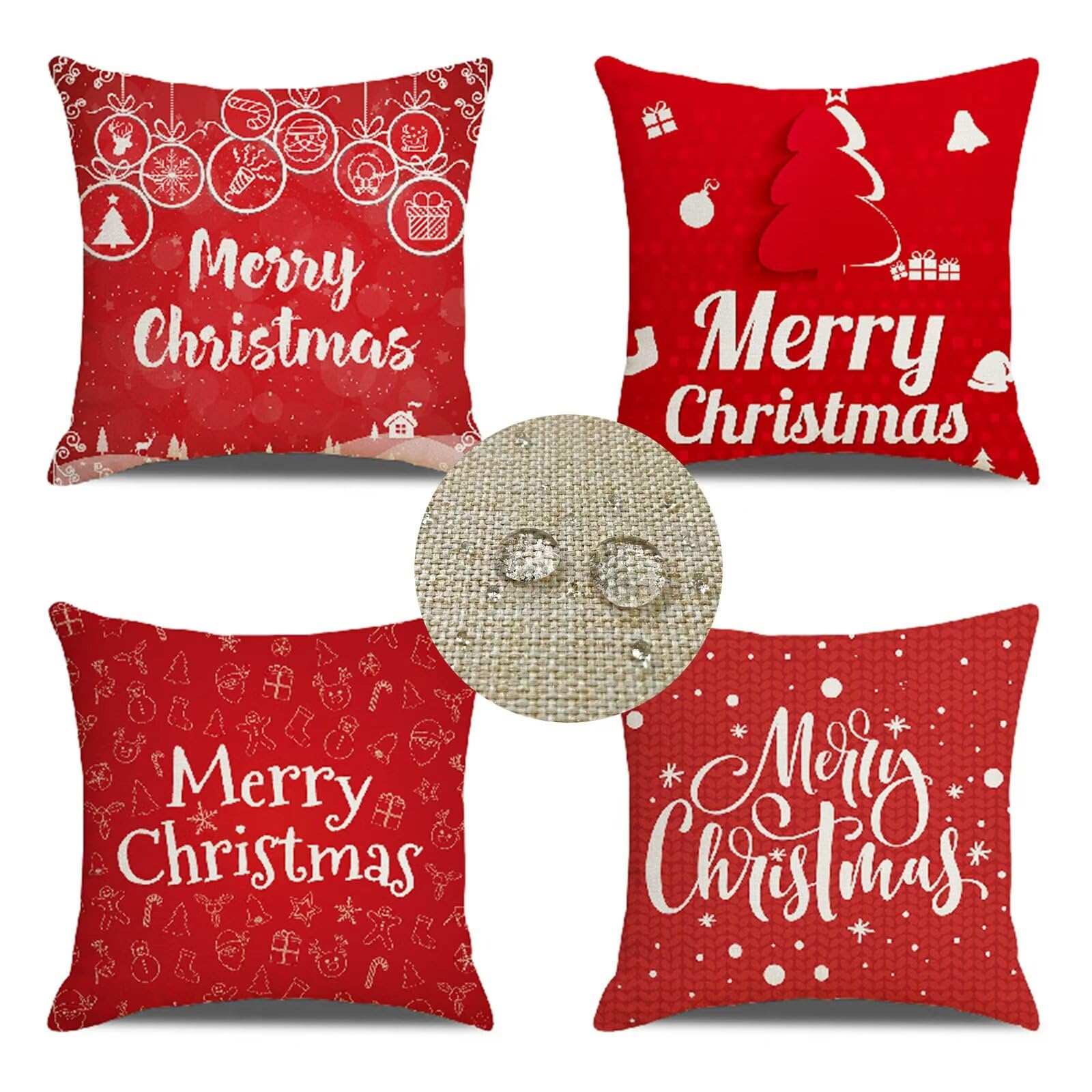 Coussin canapé carré rouge de Noël pour illuminer votre salon et vos espaces extérieurs