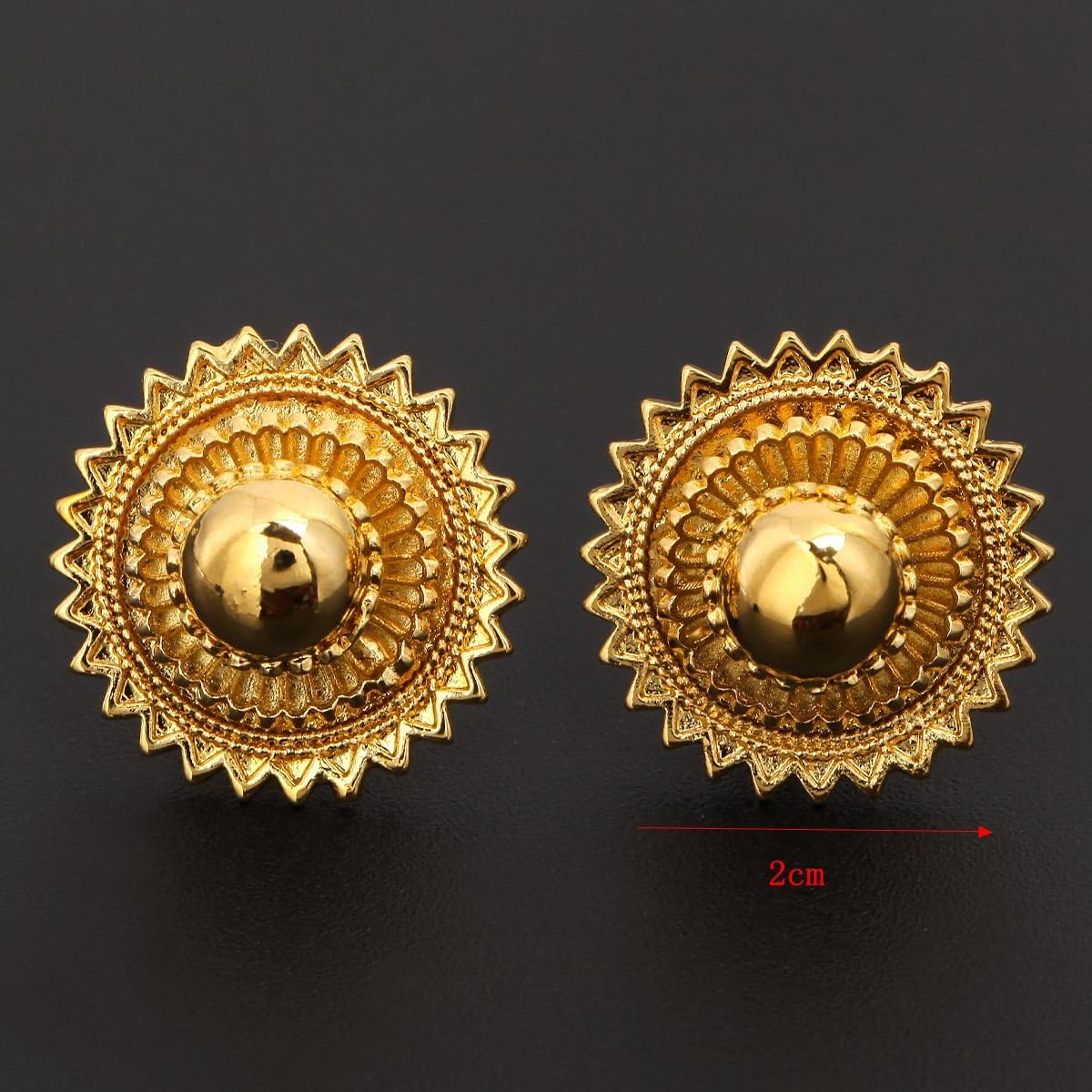 Ethiopian Earring Stud Silver Plated And Gold Plated 1cm And 2cm Earring For Girls