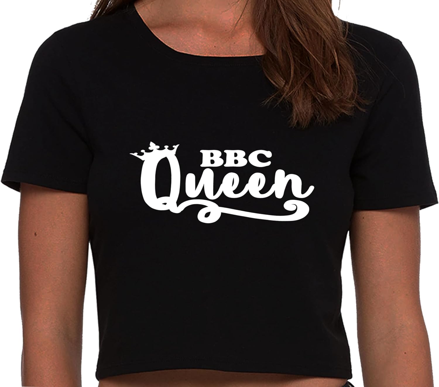 Knaughty Knickers BBC Queen Big Black Cock Lover Queen of Spades with Crown Black Crop Top Adult Flirty Fun