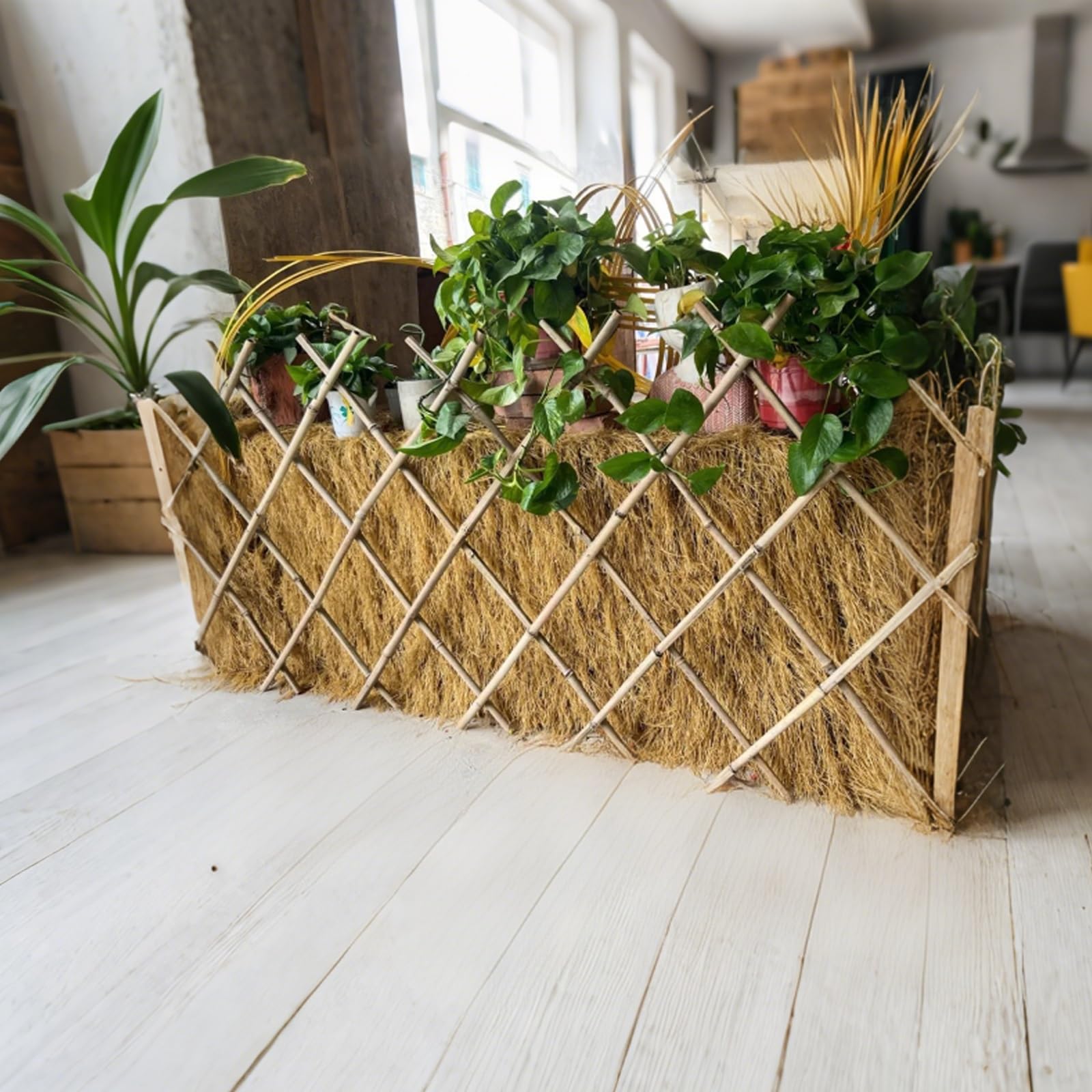 Sztuczna rolka słomy, dach z trawy Tiki, strzecha, syntetyczna strzecha, sztuczna słomka na siano, ślepa trawa do ogrodu, na patio, parasol, ogrodzenie, dekoracja imprezowa (0,5 x 2 m)