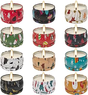 12Pack Christmas Scented Candles Gift-Aromatherapy Candle-2.5oz Natural Soy Wax with Essential Oils,Christmas Thanksgiving Gifts for Women,Home décor,Bath Yoga,Mothers Day, Birthday, Valentine's Day