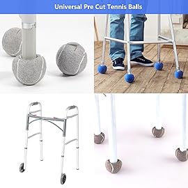 ZUJEAM Tennis Balls for Walkers, Pre Cut Walker Glide Balls for Chairs, Desks, Furniture Legs and Floor Protection, Heavy Duty Long Lasting Felt Pad Glide Coverings
