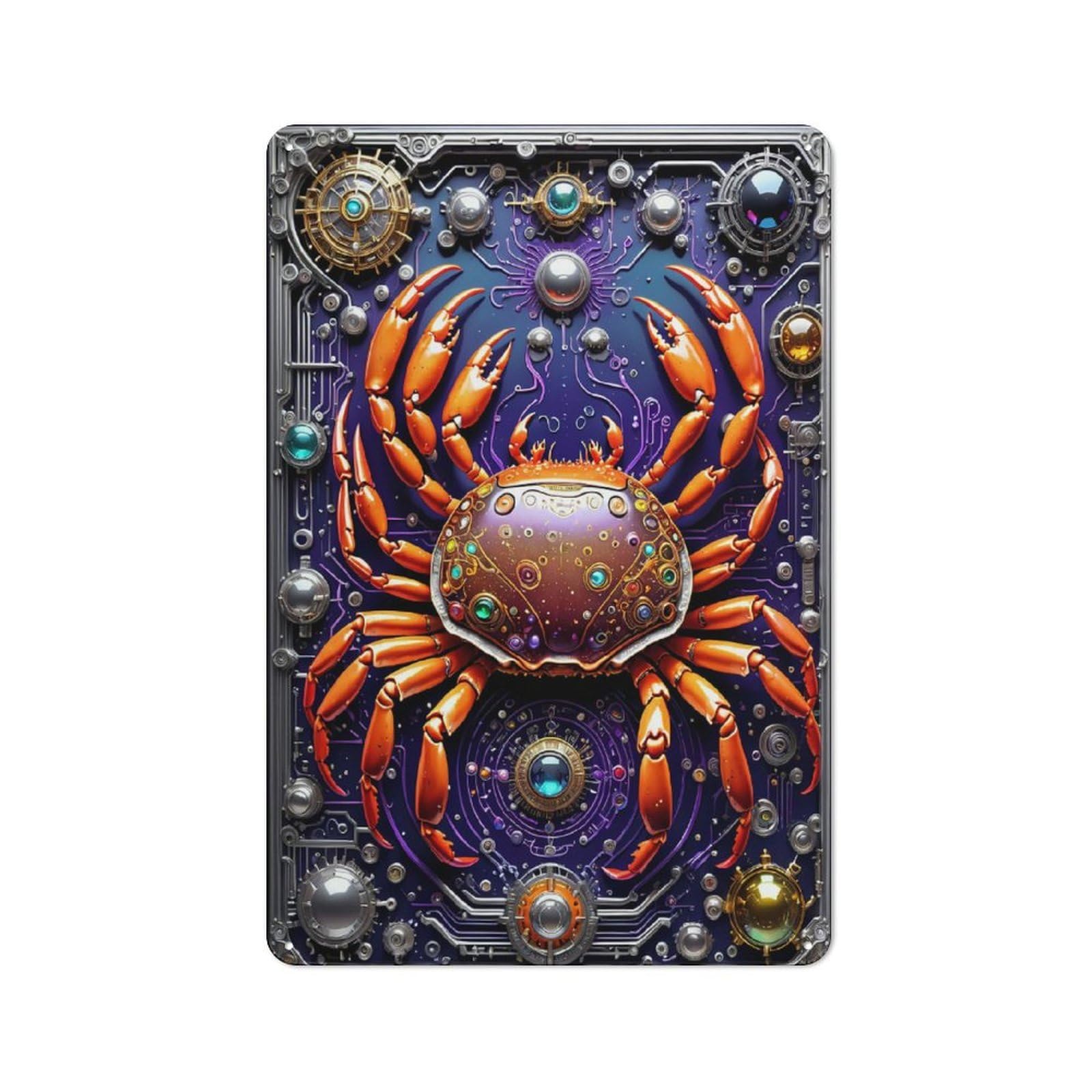 Junmoney Style Cybernetic Crab Art Deco Industrial- Tin Sign 30X20cm For Café Or Home Bar, For Cooler-Month Interiors With Industrial Character