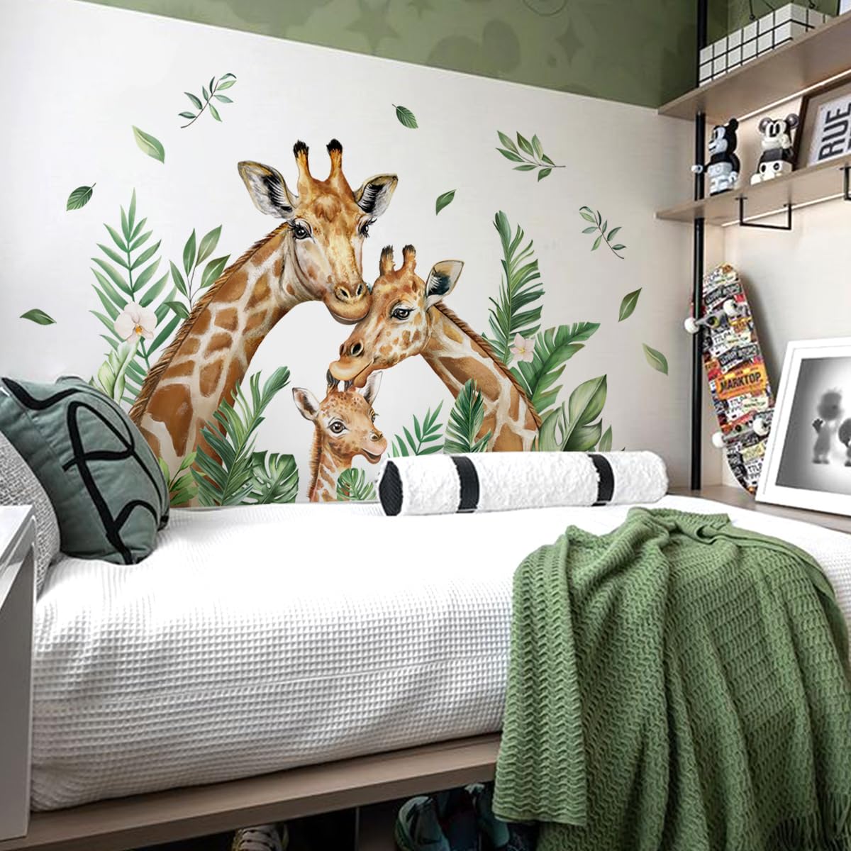 Runtoo Giant Giraffe Family Wall Art Decal Safari Animal Wall Stickers for Baby Nursery Kids Room Home Decor Gifts - Image 3