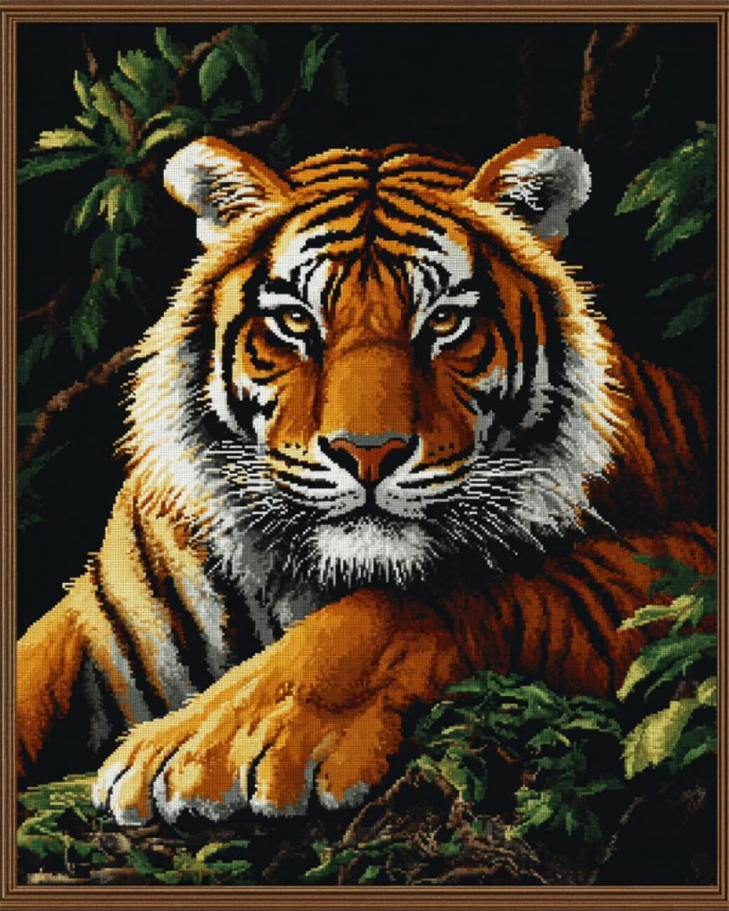 AxiangziK DIY Cross Stitch Kits Cartoon Tiger 11CT 40x50cm
