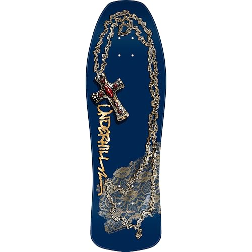 Powell Peralta Ray Underhill Cross Reissue Skateboard Deck, Navy/Gold Foil, 9.9" x 31.03"