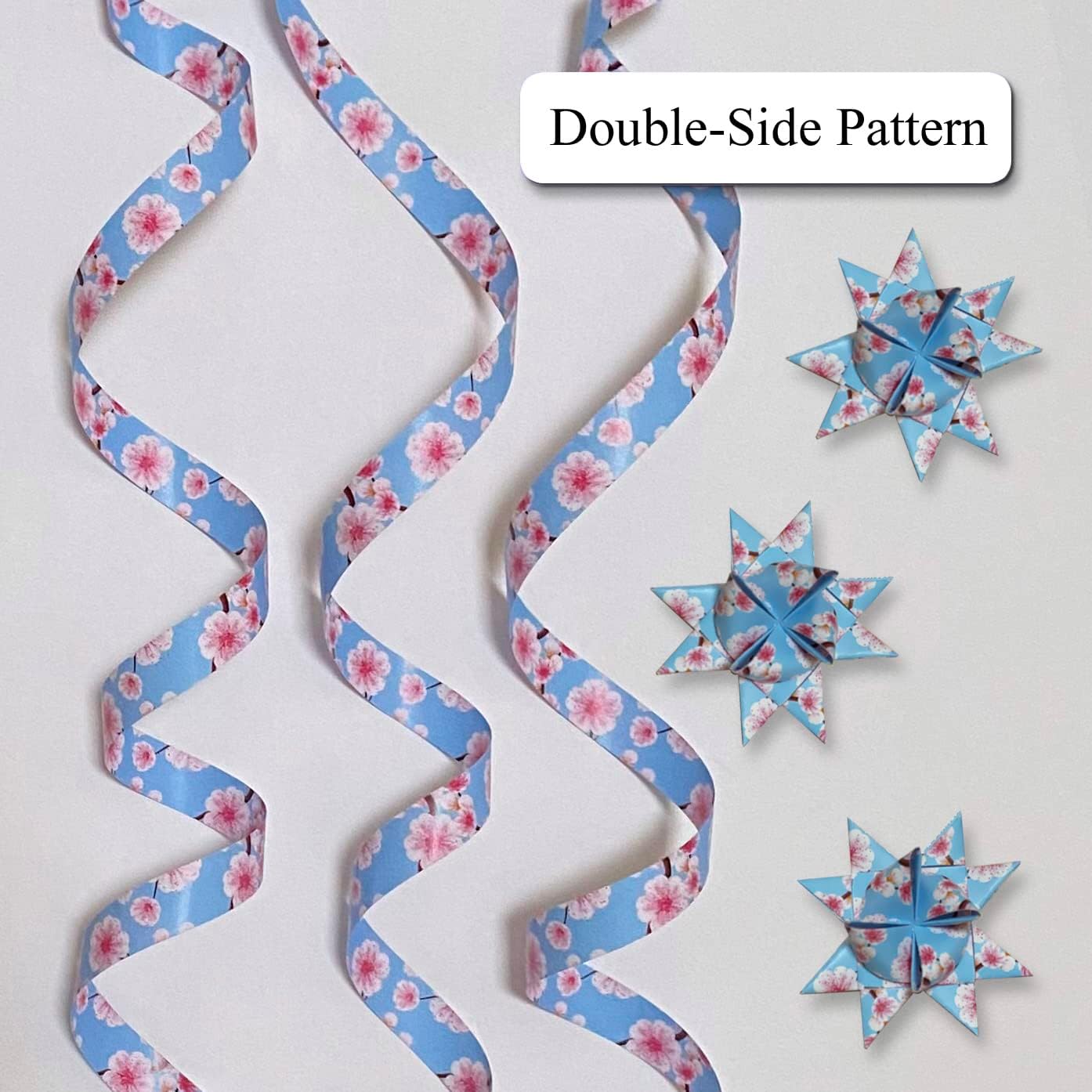 Patterned Paper Strips for Weaving Projects. Paper Strips for Moravian Stars, German Stars and Froebel Stars. 50 strips per pack (USA Flag 3/4 x 20 inch) (Cherry Blossom 3/4 x 19 inch)