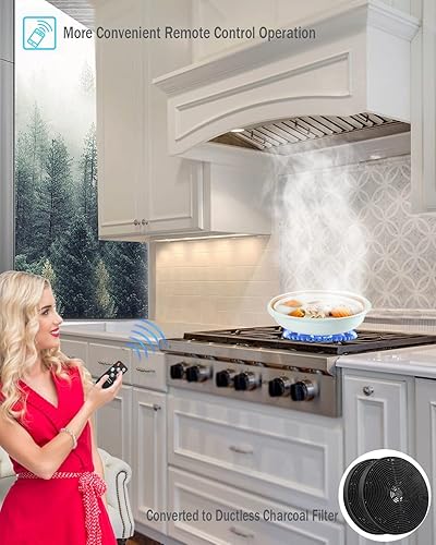 Miniatura 3 de MCBON Inserto de campana extractora de 36 pulgadas, inserto de campana extractora de 950 CFM, campana extractora de control remoto, inserto de