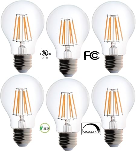 Miniatura 6 de Bioluz LED Bombillas A19 de 40 vatios que utilizan bombillas Edison de 5 W regulables estilo filamento Edison, 2700 K cálidas FCC UL RoHS Título 20