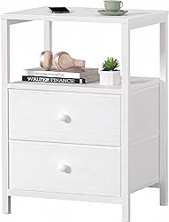 Lufeiya Bedside Table with 2 Drawers, Modern Wooden Side …