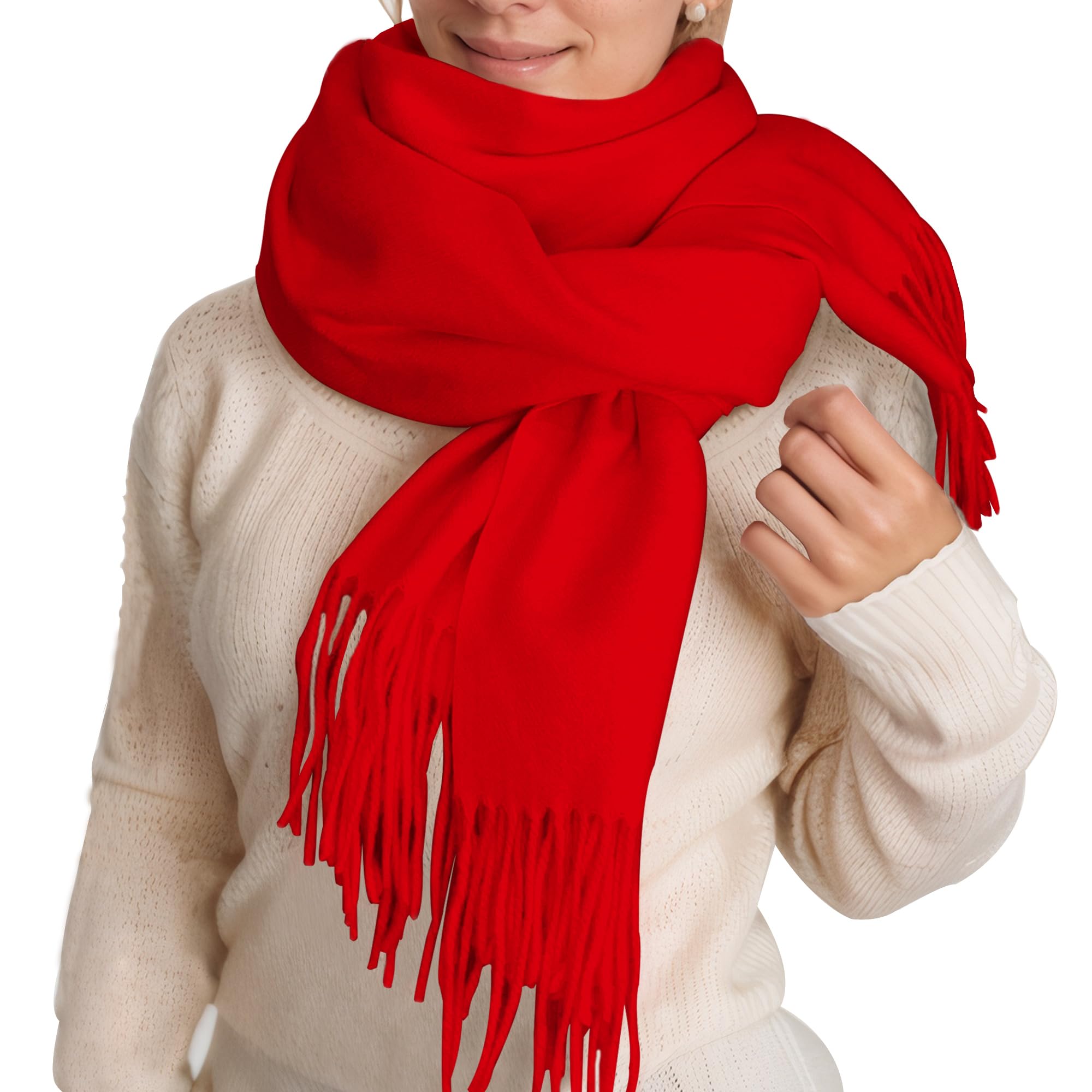 ehsbuy Schal Damen Winter Kaschmir Langer Großer Weiche Warme Pashmina Cashmere Schal für Weihnachten Hochzeitsgeschenke Geschenke für Frauen