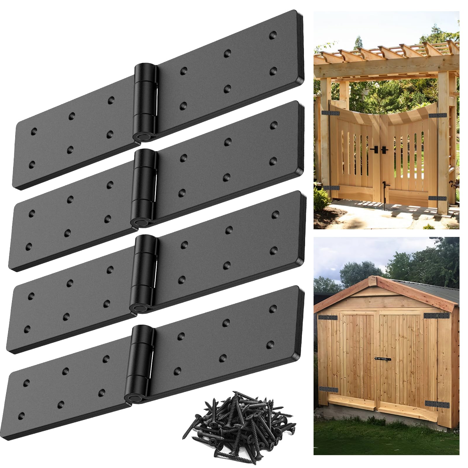 Gate Hinges,270° Solid Double Layer Butt Hinge for Gates,Fence Doors
