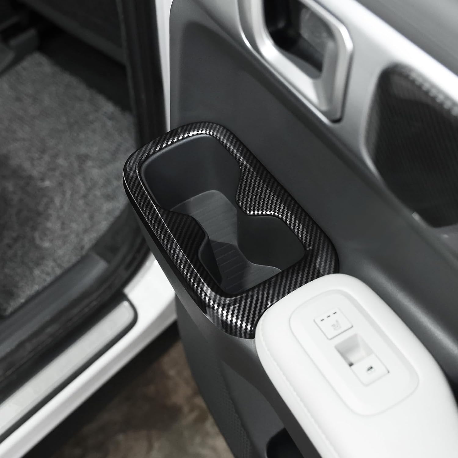 YOUTOOCAR 2PCS Second Row Seat Cup Holder Covers Compatible with Hyundai Santa Fe 2024-2026 Accessories (Wood Grain)
