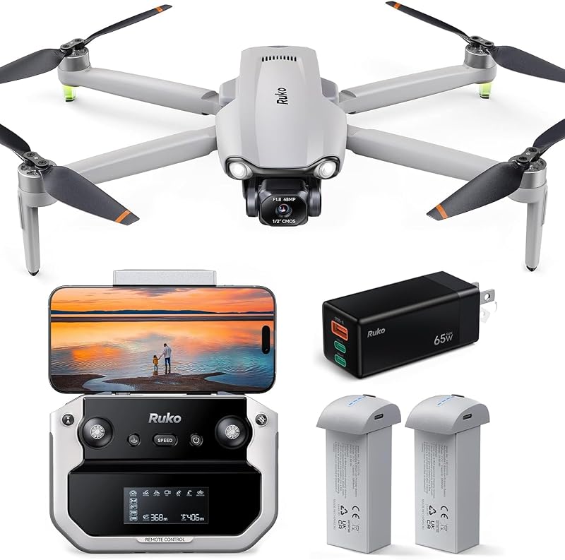 Ruko PD65W Cargador USB C y Drones F11PRO 2 Plus con Cámara para Adultos