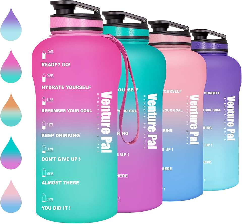 water bottle with time markings