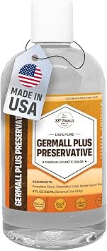 GERMALL PLUS PRESERVATIVE Liquid 4 oz Paraben-Free; Formaldehyde-Free; Water & Oil Soluble | Suitable for Soap Making, Lotions, Conditioners, Creams | Keeps Products Fresh & Safe | 4 OUNCES