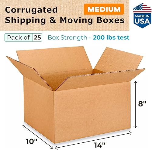 Miniatura 2 de IDL Packaging Cajas de envío pequeñas de cartón corrugado de 14 pulgadas de largo x 10 pulgadas de ancho x 8 pulgadas de alto (paquete de 25)