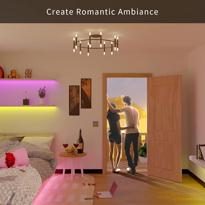 Tira de luces LED RGB de 8 pies con control remoto miniatura 6