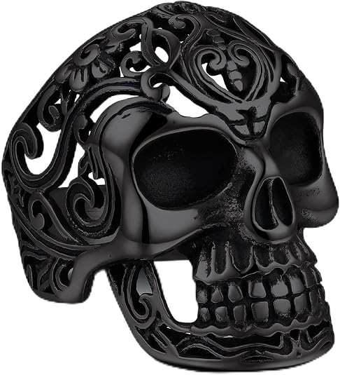 Bandmax Retro Style Stainless Steel Skull Band Ring For Men & Women