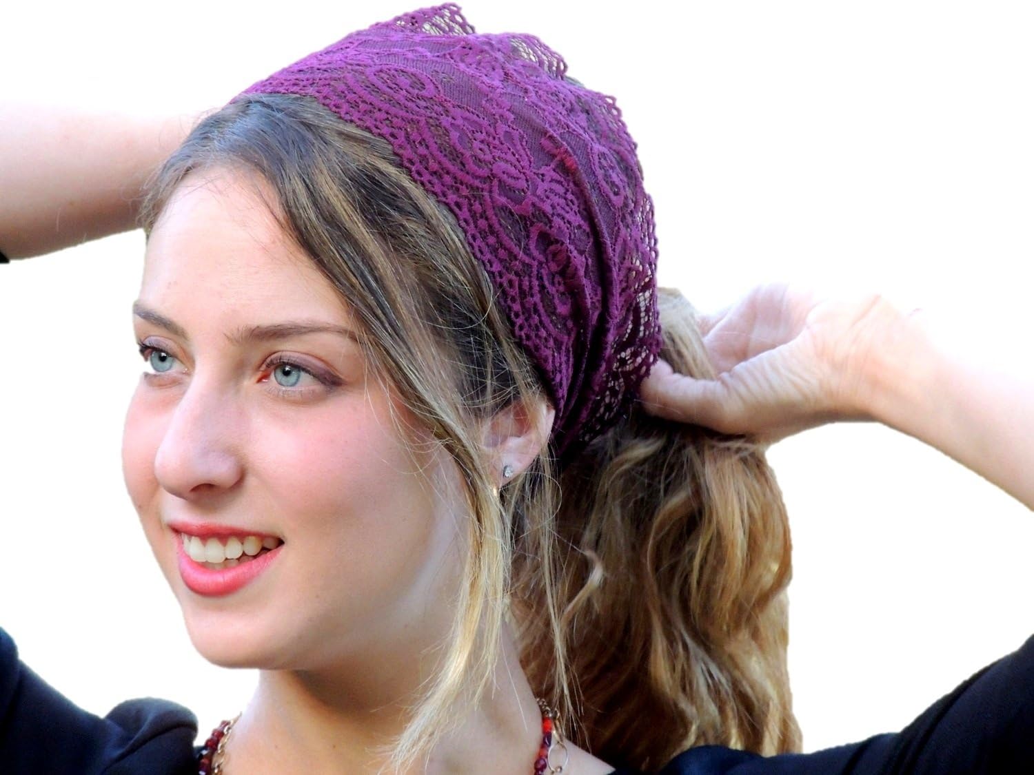 Lace Pre-tied Headband One Size