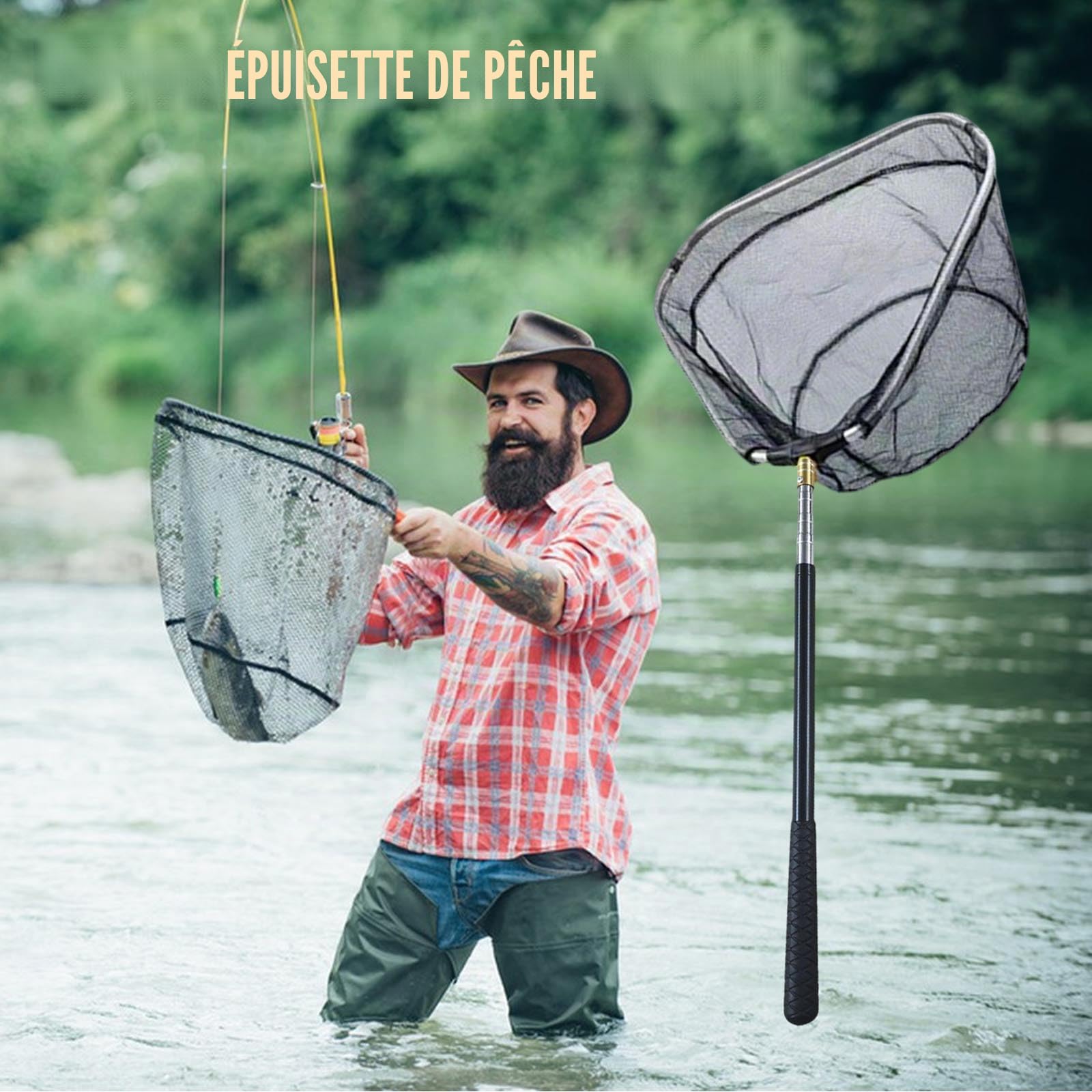 Kit de Filet de Pêche évolutif pour Volaille,Filet pour Attraper les Poulets,Crochet pour Pattes en Acier Inoxydable,Outil de Capture pour Poulets,Canards,Poissons,37 à 151cm de Longueur Extensible