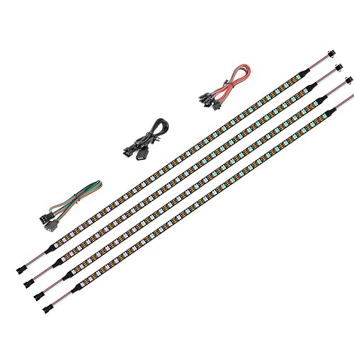 BTF-LIGHTING WS2812B IC PC Light Strip 4PCs 19in Individually Addressable
