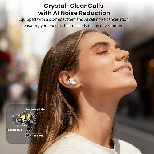 Miniatura 8 de TOZO NC20 Pro Auriculares inalámbricos con cancelación activa de ruido con pantalla táctil inteligente, audio LDAC de alta resolución, graves